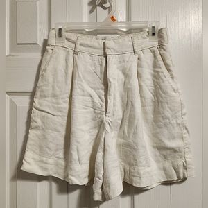 Abercrombie Linen Blend Tailored Short Size Small White EUC